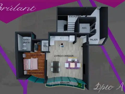 Departamento Monoambiente con 1 baño