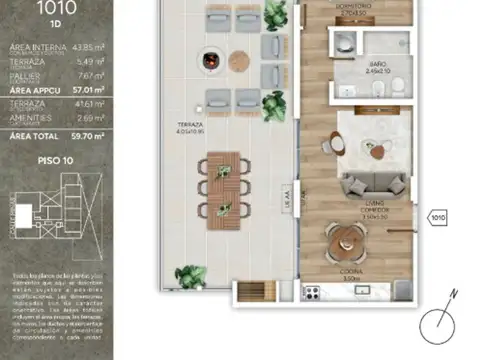 Venta 1 dormitorio Penthouse en Pozo