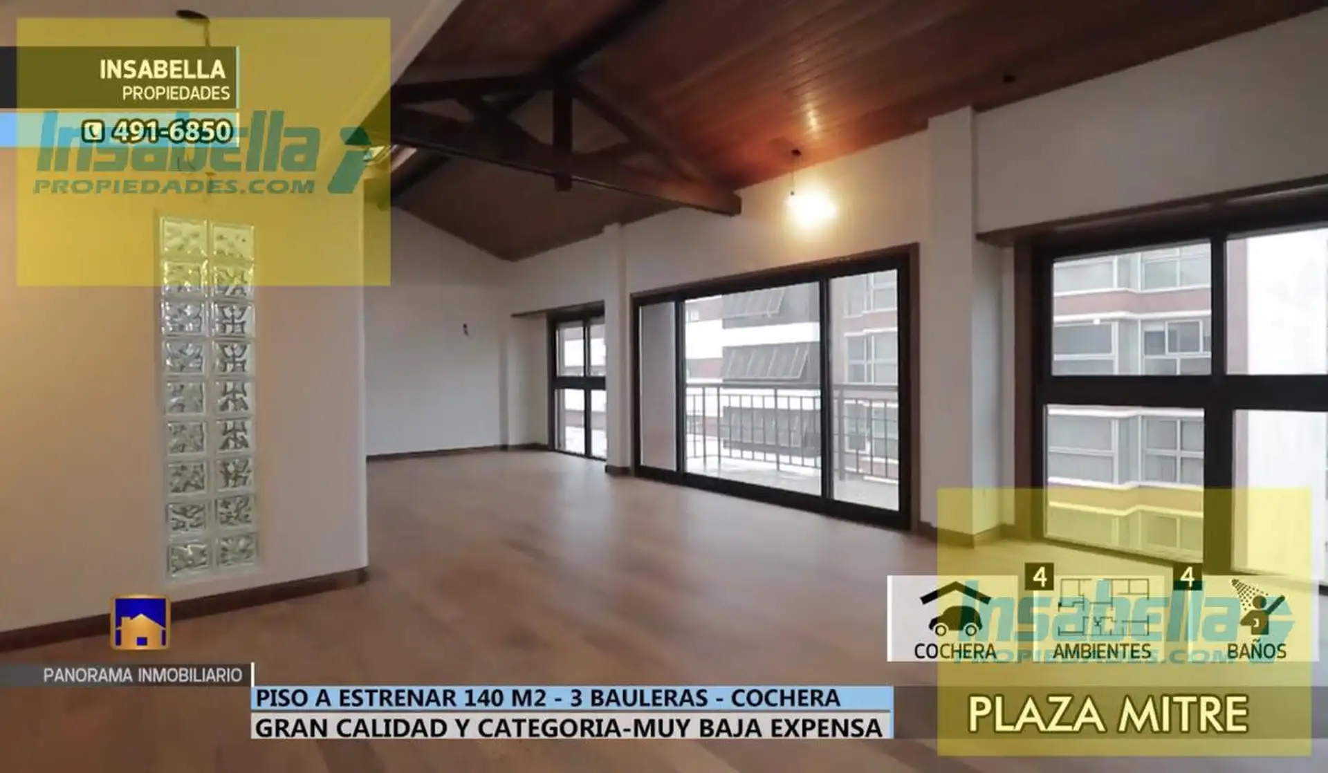 Depto 4 amb, 140m² con cochera doble y baulera — Plaza Mitre