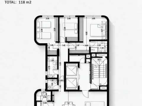 Departamento 5 ambientes con 3 baños