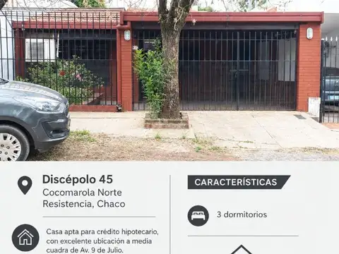 Discépolo 45 Cocomarola Norte. Se Vende Casa 3 Dormitorios
