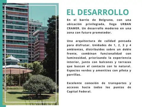 Departamento monoambiente en pozo en Belgrano