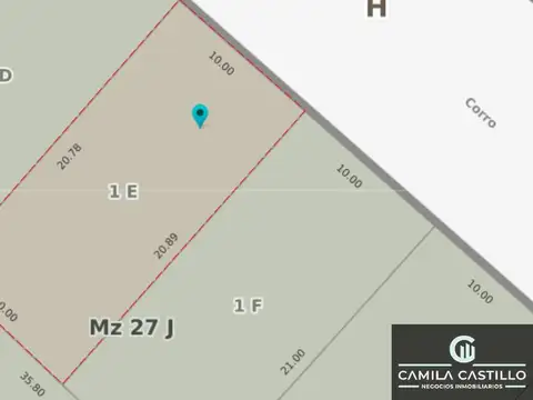 Terreno en Venta 20,89  mts Frente