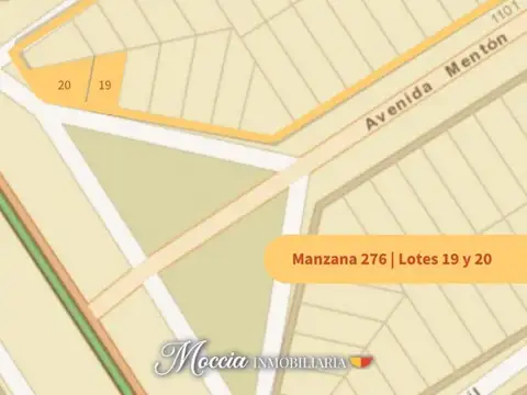 Dos lotes sobre Av MENTON U$A 22000 cada uno