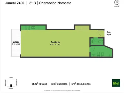 Juncal 2400, Piso 3 B