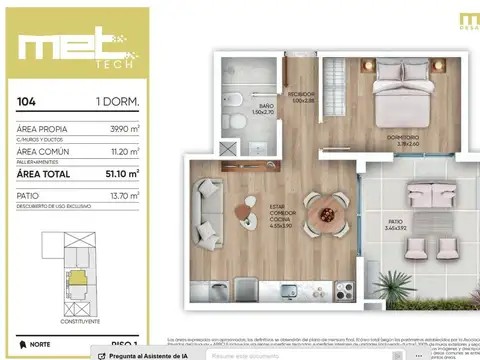 Departamento en Alquiler al Este