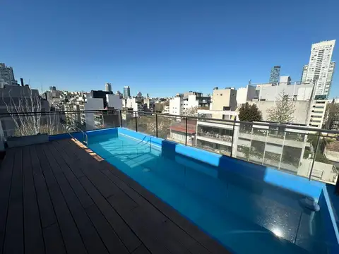 Monoambiente c/cochera fija y piscina en Palermo Hollywood