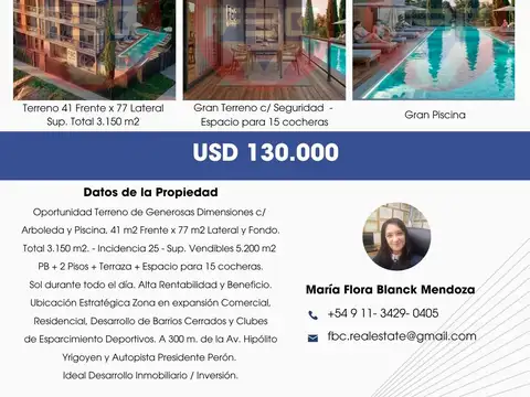 Terreno en Venta de 3150,0 m2