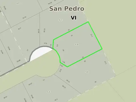 Terreno en Venta de 1006,0 m2