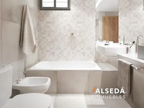 Departamento 2 ambientes con 2 baños