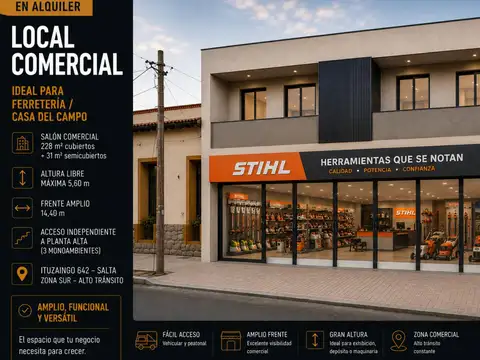 Alquiler Local comercial con 340 m² con oficinas en el Microcentro de Salta Capital