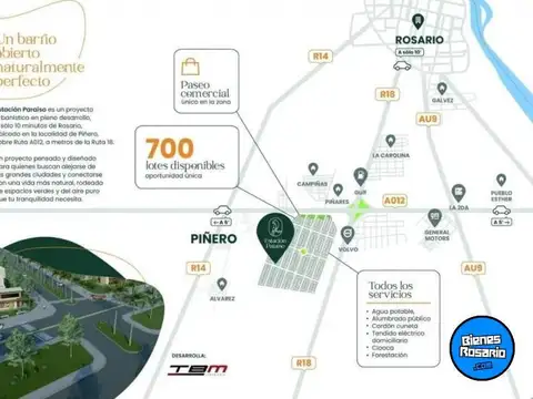 Terreno en Venta en Piñero, USD 19.000