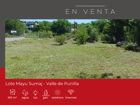Lote ubicado en Mayu Sumaj – Valle de Punilla