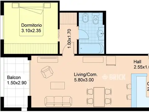 (NUEVO) SEMIP EN BOYACA AL 100 - T/AL CFTE BALCON APTO PROFESIONAL EDIFICIO CON PARRILLA Y LAUNDRY