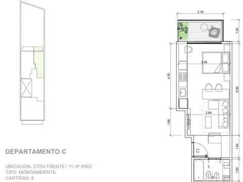 Ortega y Gasset  al 1700. Monoambiente en construcción entrega julio 2026.