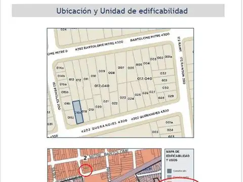 Terreno en Venta 25  mts Fondo