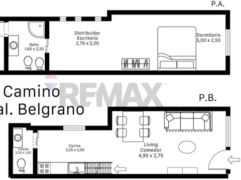 Depto Tipo Casa en Venta de 2 ambientes