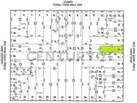 Terreno en Venta 7,70  mts Frente