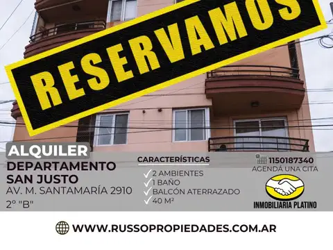 Alquiler departamento San Justo 2 ambientes