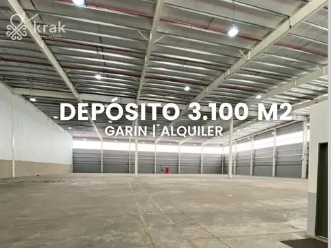 NAVE INDUSTRIAL DE 3.100 M2 EN ALQUILER EN PREDIO CERRADO GARIN