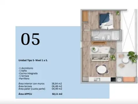 Departamento en Venta de 3 ambientes