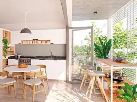 Departamento en venta en Pichincha, Rosario 1 Dormitorio c/balcón y parrillero