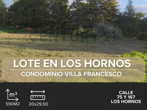VENTA DE LOTE EN LOS HORNOS, LA PLATA
