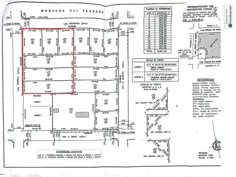 VENTA/FRACCIÓN DE TERRENO/LOTES MENSURADOS