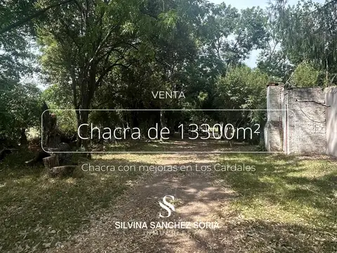 CHACRA DE 13300 M2 CON MEJORAS EN LOS CARDALES