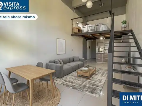La Boca loft con entrepiso y balcon