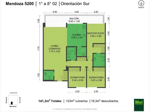 Mendoza 5200, Piso 1