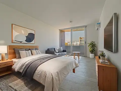 Super monoambiente en piso alto con balcón y amenities en Palermo Soho