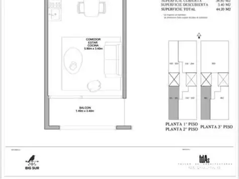 Departamento en Venta de 1 dormitorio