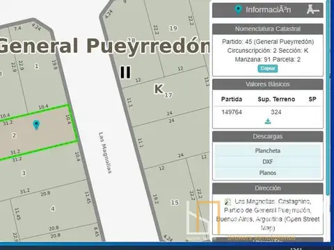 Terreno en Venta 31  mts Fondo