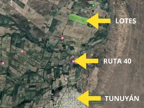 OPORTUNIDAD 25 LOTES DE 400 M2 RUTA 40 TUNUYÁN