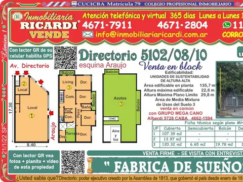 FABRICA DE SUEÑOS... MEGA LOCAL ESQ  PB + gran PISO  