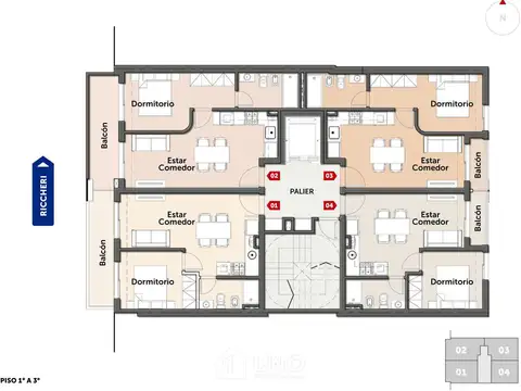 Departamento 2 ambientes con 1 baño