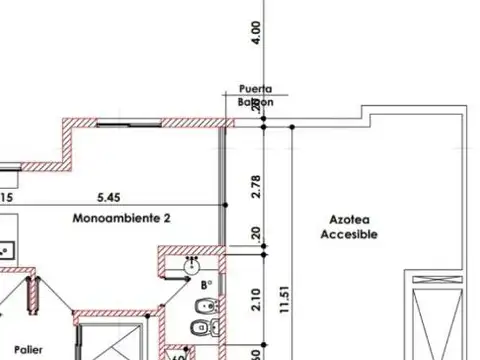 Departamento Monoambiente con 1 baño