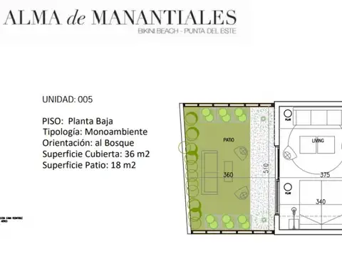 Departamento Monoambiente con 1 baño