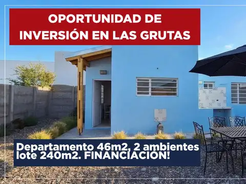 Casa en venta en Las Grutas 2 ambientes con patio