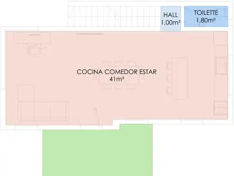 Casa 3 ambientes con 2 baños