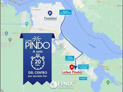 TERRENO EN VENTA – LOTEO PINDO, VILLALONGA, GARUPÁ (TF907)