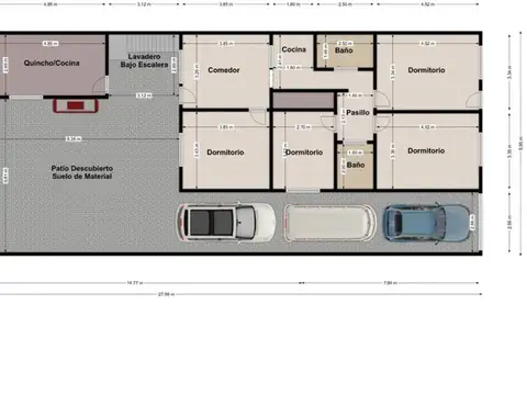 Casa 5 ambientes con 2 baños