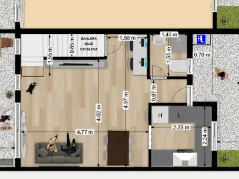 Casa 4 ambientes con 2 baños