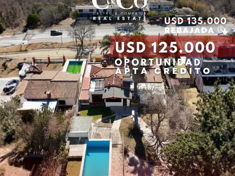 Venta Casa de 4 Dormitorios con 2 Departamentos y Pileta sobre Ruta 38 En Villa del Lago, Carlos Paz