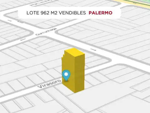 Lote USAA. Palermo. Exc.Ubicacion. 962m2 Vendibles