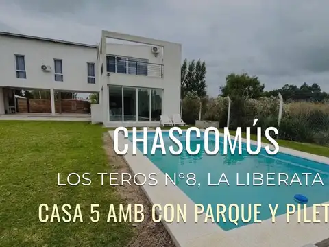 VENTA CASA QUINTA CHASCOMUS CON CABAÑAS Y PISCINA