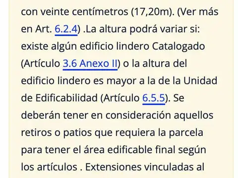 Terreno en Venta 20  mts Frente