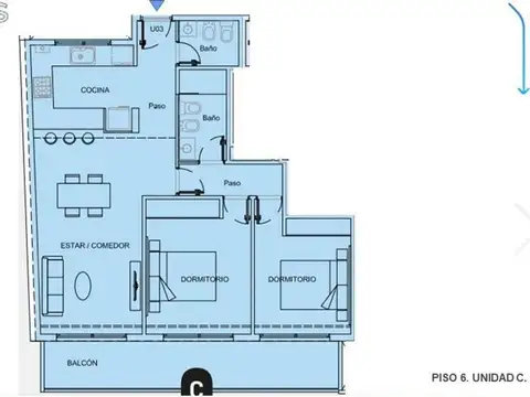 Departamento 3 ambientes con 1 baño