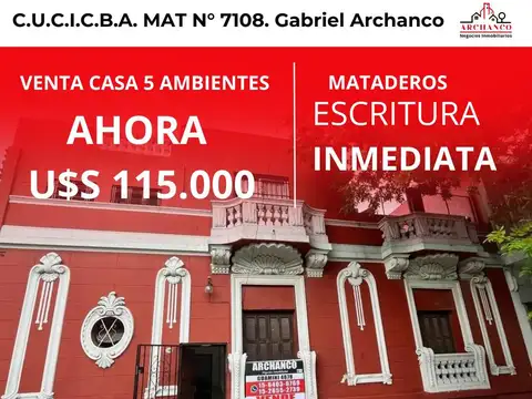 Casa En Venta Mataderos 5 Ambientes